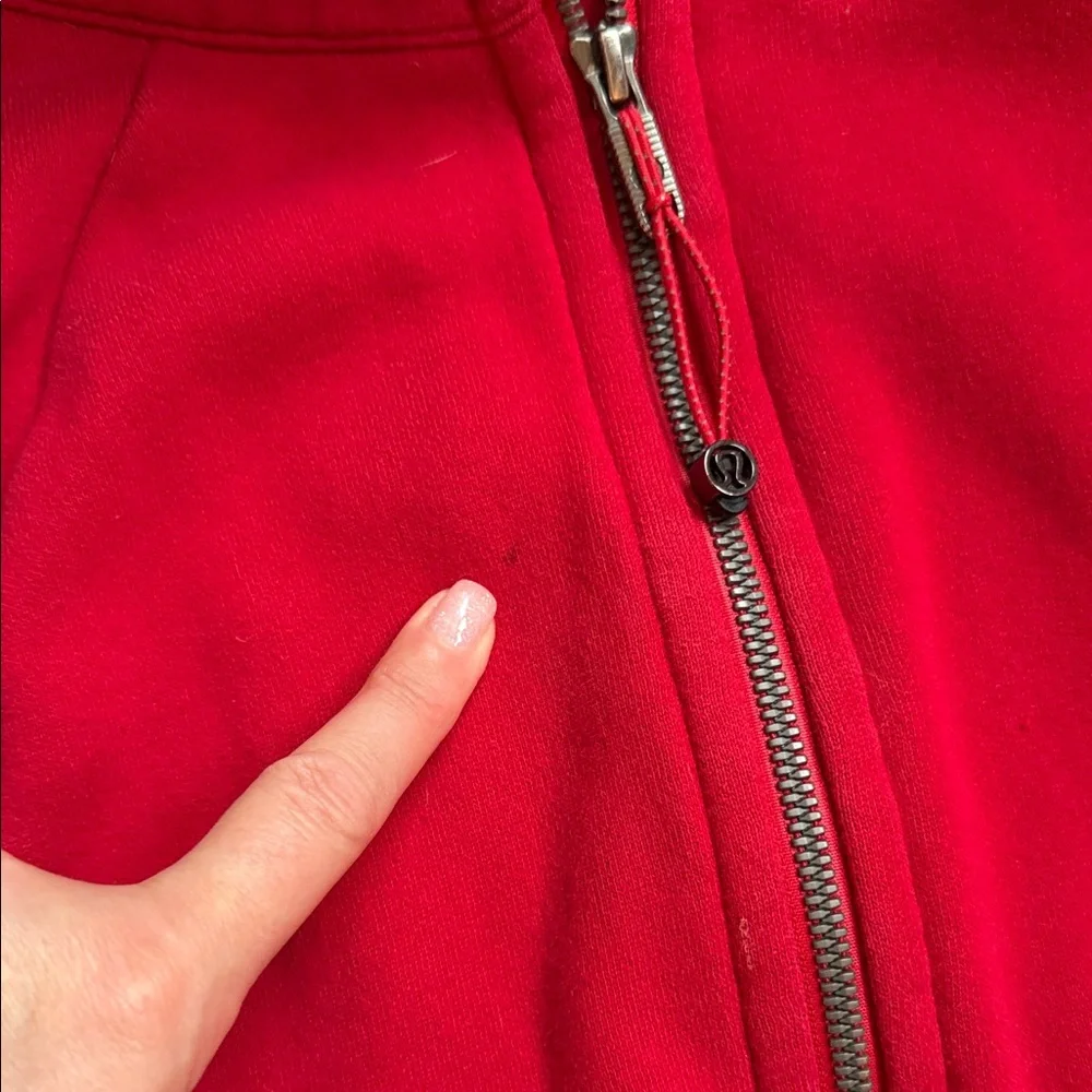 Lululemon Scuba size 14 Red Hooded Zip-Up - Picture 2 of 4